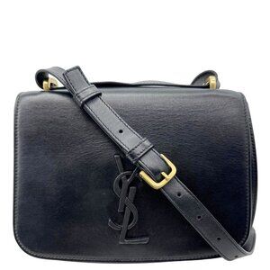 Yves Saint Laurent  Spontini Calfskin Leather Crossbody Bag Black